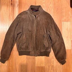 Ralph Lauren Brown Suede Bomber Jacket